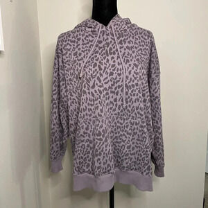 American Eagle Ahhh-Mazingly Soft Jegging Fit Purple Cheetah Print Hoodie